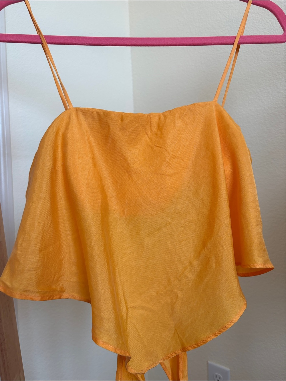 Zara Bright Orange Handkerchief-Hem Camisole
